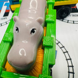 Sodor Zoo Cars with Roaring Lion Green (Learning Curve) Crack on Face Wooden - Used