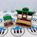 BRIO 33052 Deluxe Railway Set #1 (Tracks not BRIO/Glue on all bottoms/incomplete accessories/Storage missing lid) Wooden - Used