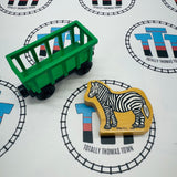 Circus Train Green with Zebra Wooden - Used