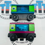 Aquarium Cars Square NO Water (Learning Curve 2001) Fair Condition Wooden - Used