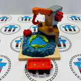 Brendam Fishing Dock with 3 Fish & Red Cargo Car Wooden - Used