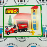 BRIO Fire Station Set 33584 Wooden Missing 1 Car - In Box