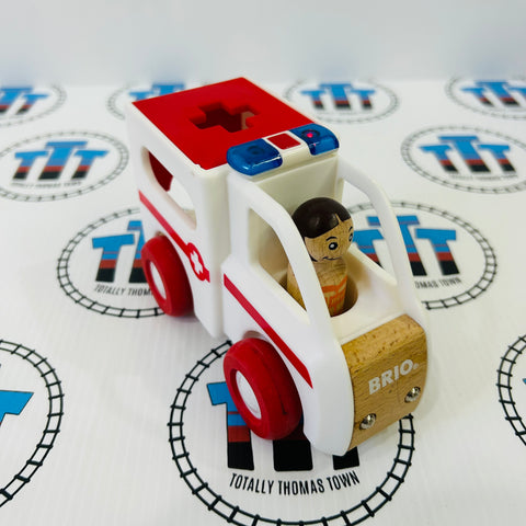 BRIO 30381 Light & Sound Ambulance Wooden - Used