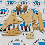 BRIO 33052 Deluxe Railway Set #1 (Tracks not BRIO/Glue on all bottoms/incomplete accessories/Storage missing lid) Wooden - Used
