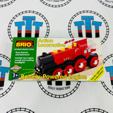 BRIO 33223 Mighty Red Action Battery Locomotive Wooden - New