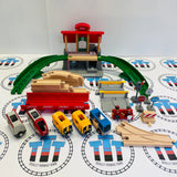 BRIO Central Station Set #1 (Missing 1  Sign/Tunnel Lid) 33988 Wooden - Used