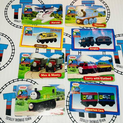 Wooden Railway 8 Character Cards Fair Condition (Bent) - Used