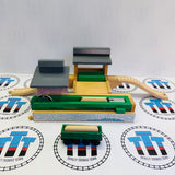 Sawmill Depot with Henry’s Log Car (1998) and 2 Logs #1 Fair Condition Wooden - Used