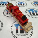 Big Red Engine with Track and Buffer BIGJIGS Rail Wooden - New no Box