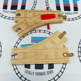 Switch Action Track 6.5" and Switch Track 6.5" with Rivets - 2 Pieces Thomas Brand Wooden - Used