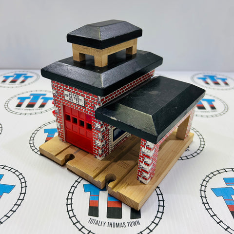 Fire Station #3 Stained Base/Painted Roof Wooden - Used