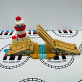 Lighthouse & Drawbridge with Lights and Sound #3 (Glitchy Sounds/Stiff to Turn) Wooden - Used