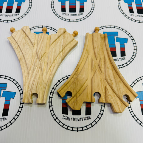 3 Way Points Track 2 Pieces BIGJIGS Rail Wooden - New in Box