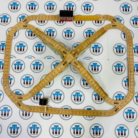 Steamies and Diesels Set (No Trains/Damaged Crossing) Wooden - Used