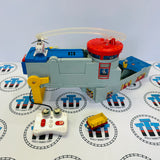 Harold’s Heliport Remote Control Portable Playset Lights and Sounds with 3 Cargo Pieces and Cargo Car #2 (Missing Door/Peeling Sticker) Used - Take Along