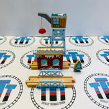 Snowy Rails Set (Thomas Wood Mattel) #1 Different Cargo Car with Fair Condition Cargo/Marked Track/No James Used - Thomas Brand