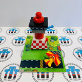 Airfield with Tiger Moth Plane #2 (Only Spins Once) Good Condition Rare Wooden - Used