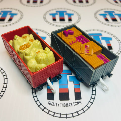 Cargo Cars (2009) with Potato/Jam Cargo from Talking Thomas Used - Trackmaster