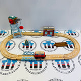 Snowy Rails Set (Thomas Wood Mattel) #1 Different Cargo Car with Fair Condition Cargo/Marked Track/No James Used - Thomas Brand