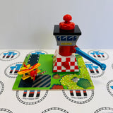 Airfield with Tiger Moth Plane #2 (Only Spins Once) Good Condition Rare Wooden - Used