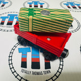 Cargo Car Red with Present Cargo Fair Condition Wooden - Used