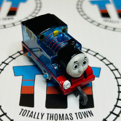 Clear Glitter Thomas Surprised Missing/Peeling Stickers Pull Along Capsule Plarail - Used