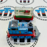 Thomas with Snowplow and Snow Globe Car with Reindeer (2003) Low Water Take Along - Used