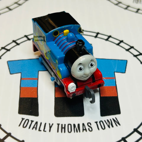 Thomas with Banners Peeling Stickers Pull Along Capsule Plarail - Used