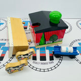 Sodor Dairy Farm with 2 Cows, 1 Milk Barrel and 1 Barrel Car (Broken Peg) #1 Rare Wooden - Used