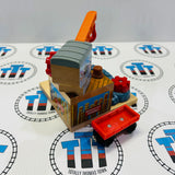 Brendam Fishing Dock with 3 Fish & Red Cargo Car Wooden - Used