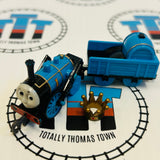 Blue Thomas as Stephen with Crown Pull Along Capsule Plarail - Used