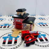 Fire Station #5 Fair Condition with Ramp and Fire Train and Truck (2003) Wooden - Used