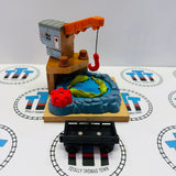 Brendam Fishing Dock with 3 Fish (Marked/ 2 Glued Tails) & Egg Cargo Car Fair Condition Wooden - Used