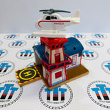 Harold's Heliport with Helipad Lights and Sound Noisy #2 Fair Condition Wooden - Used