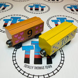 Whittle Shortline Number Train 1-10 and Caboose (#2 Chipping Paint/#8 Car Glued/Repaired Base) Generic Brand Wooden - Used