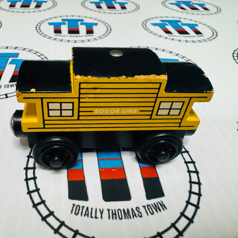 Sodor Line Caboose Yellow (Learning Curve) Wooden - Used