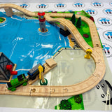 Down by The Docks Set (Missing Yield Sign/Glued Signal/Different Cargo Car) Wooden - Used in Box