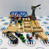 Down by The Docks Set (Missing Yield Sign/Glued Signal/Different Cargo Car) Wooden - Used in Box
