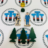 22 Piece Starter Set #1 (No Trains/Missing Sign/Ripped Stickers/Plain Track See Notes) Wooden - Used