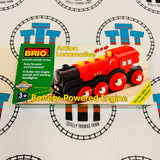 BRIO 33223 Mighty Red Action Locomotive Wooden - New