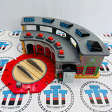 Deluxe Roundhouse #5 with Marked Turntable (Missing Tools and One Door Does Not Close Fully See Notes) Wooden - Used