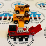 BRIO 33815 Red Pop-Up Hood Engine with 2 Cows and 2 Farm Wagons Wooden - Used