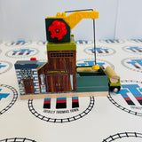 Tidmouth Timber Yard #1 with 2 Logs and 2 Log Cars Good Condition Wooden - Used