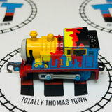 Paint Splattered Thomas Newer Face Capsule Plarail Pull Along - Used