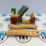 Lifting Bridge with Ascending Track #7 (Glued Roof/Missing Sticker) DOES NOT GO DOWN AUTOMATICALLY Wooden - Used