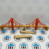 Large Orange Suspension Bridges with Ascending Track Generic Brand Wooden - Used