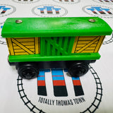 Box Car Green & Yellow (Learning Curve 2003) Wooden - Used