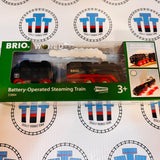 BRIO 33884 Battery-Operated Steaming Train (Forwards and Backwards) Wooden - New