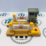 Deluxe Railroad Crossing with Lights and Sound Fair Condition with Knobs or Rivets Wooden - Used