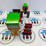 Coal Company with Conveyor #1, 2 Cargo Cars (2002) and 2 Cargo Pieces Chipped Piece Wooden - Used